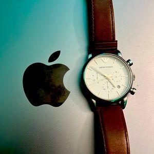 Emporio Armani Leather Banded Wristwatch